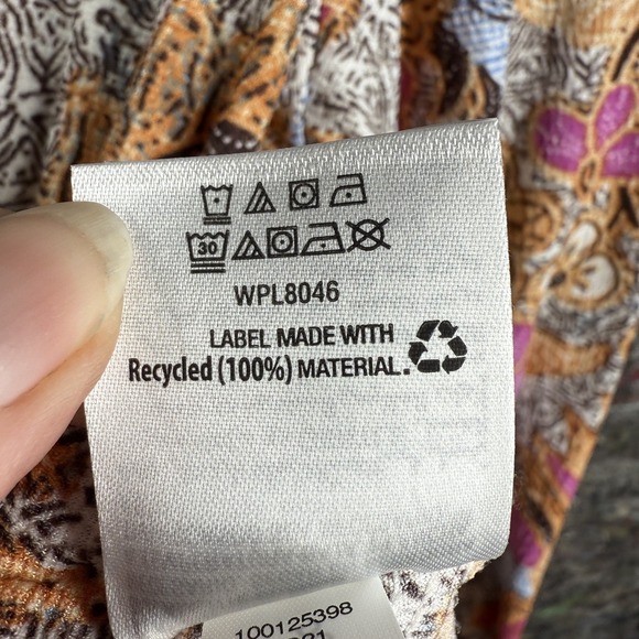 INC International Concepts Blouse Womens XL Narina Scene Floral Ruffle Exotic Es - Picture 8 of 14